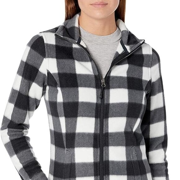 Polar Soft Fleece Jacket Black White Buffalo Plaid Full Zipper Sz XXL NWT - Picture 1 of 7